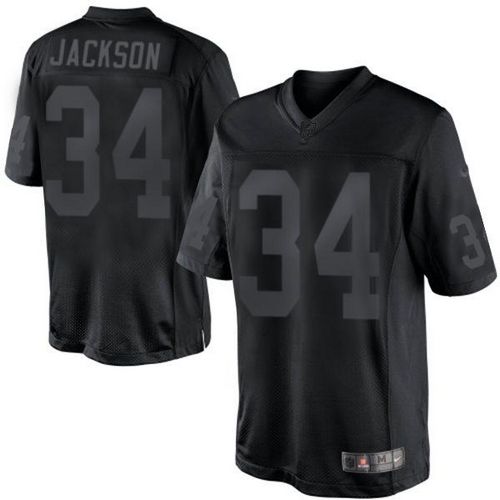 Raiders #34 Bo Jackson Black Men's Stitched Drenched Limited Jersey