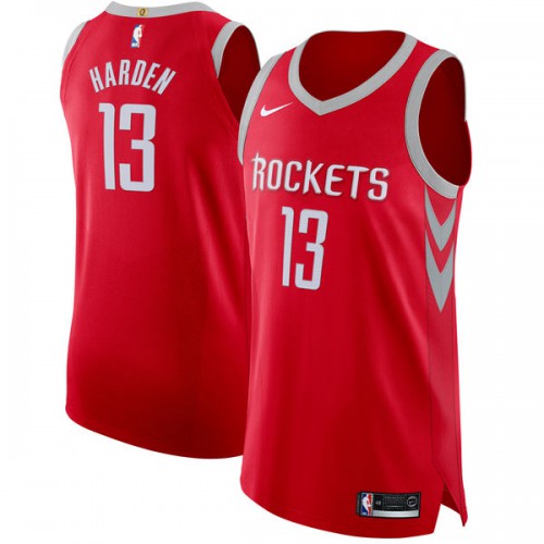 Houston Rockets #13 James Harden Red Authentic Icon Edition Jersey Mens