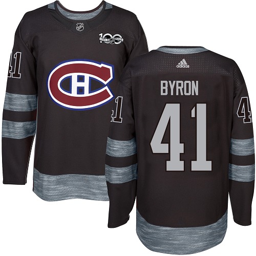 Adidas Montreal Canadiens #41 Paul Byron Black 1917-2017 100th Anniversary Stitched Jersey Men's