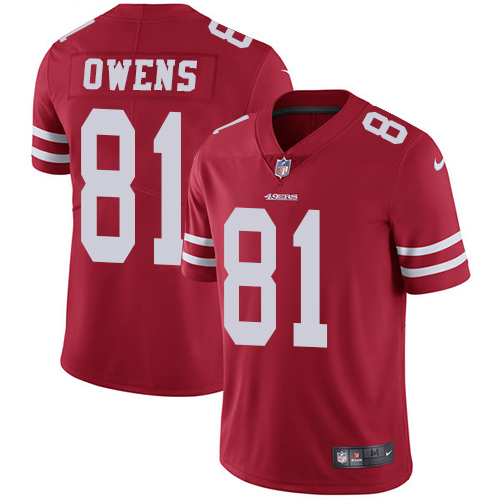 San Francisco 49ers #81 Terrell Owens Red Team Color Youth Stitched Vapor Untouchable Limited Jersey Youth