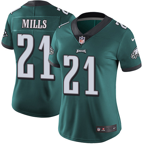 Philadelphia Eagles #21 Jalen Mills Green Team Color Women's Stitched Vapor Untouchable Limited Jersey Womens
