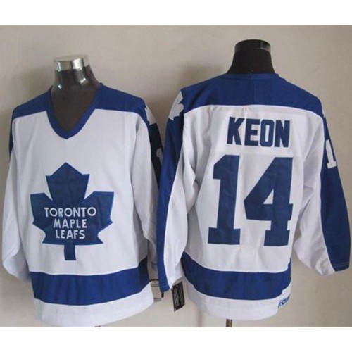 Maple Toronto Maple Leafs #14 Dave Keon White/Blue CCM Throwback Stitched Jersey Men's