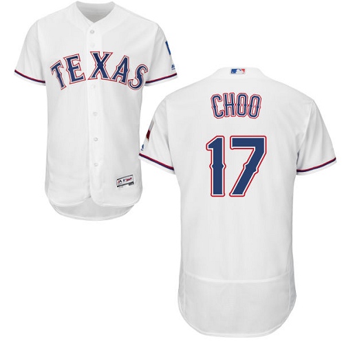 Texas Rangers #17 Shin-Soo Choo White Flexbase Authentic Collection Stitched Jersey Men's