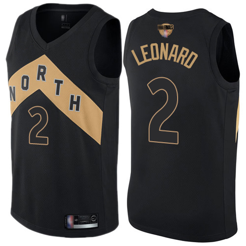 Toronto Raptors #2 Kawhi Leonard Black 2019 Finals Bound Youth Swingman City Edition Jersey Youth