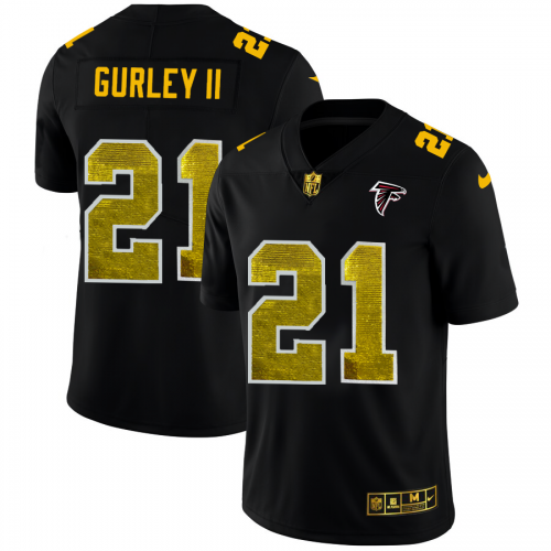Atlanta Atlanta Falcons #21 Todd Gurley II Men's Black Golden Sequin Vapor Limited Jersey Men's