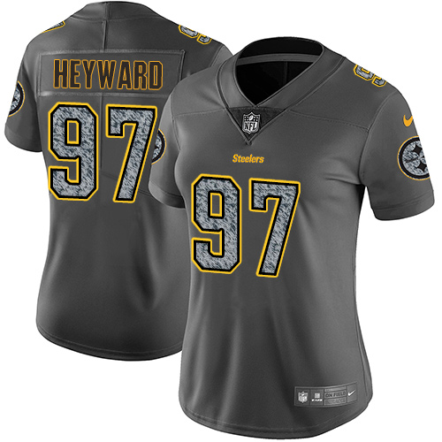 Pittsburgh Steelers #97 Cameron Heyward Gray Static Women's Stitched Vapor Untouchable Limited Jersey Womens