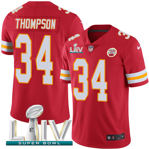 Kansas City Chiefs #34 Darwin Thompson Red Super Bowl LIV 2020 Team Color Youth Stitched Vapor Untouchable Limited Jersey Youth