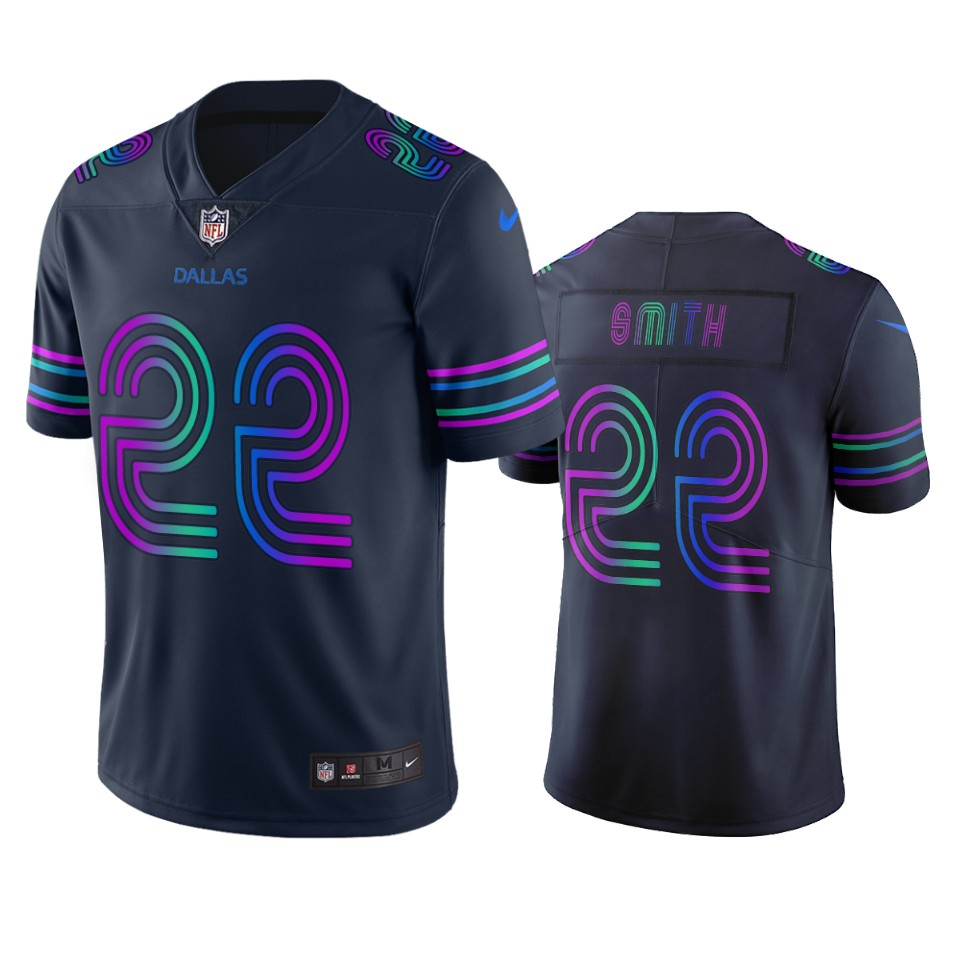 Dallas Cowboys #22 Emmitt Smith Navy Vapor Limited City Edition Jersey
