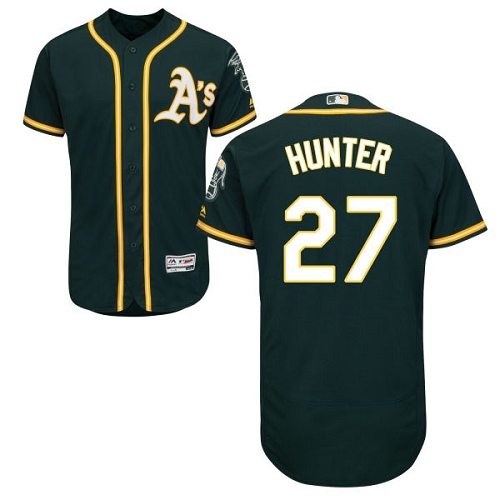 Oakland Athletics #27 Catfish Hunter Green Flexbase Authentic Collection Stitched Jersey Men's