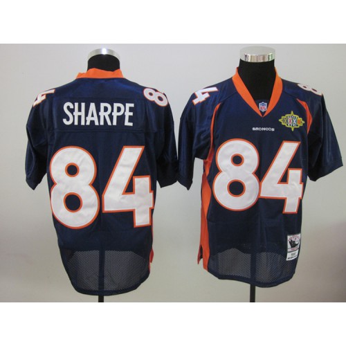 Mitchell & Ness Denver Broncos #84 Shannon Sharpe Blue With Super Bowl Patch Stitched Jersey Men's