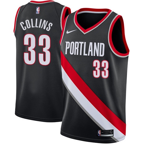 Portland Trail Blazers #33 Zach Collins Black Womens Swingman Icon Edition Jersey Womens