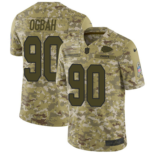 Kansas City Chiefs #90 Emmanuel Ogbah Camo Men's Stitched Limited 2018 Salute To Service Jersey Men's