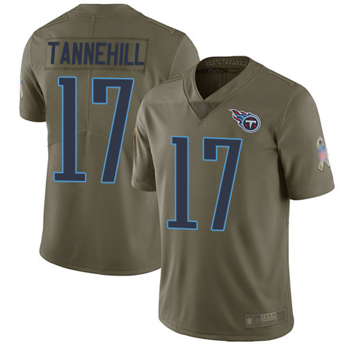 Titans #17 Ryan Tannehill Olive Men's Stitched Limited 2017 Salute To Service Jersey