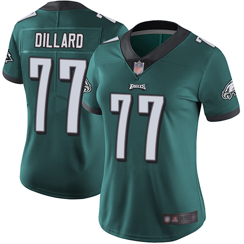 Philadelphia Eagles #77 Andre Dillard Midnight Green Team Color Women's Stitched Vapor Untouchable Limited Jersey Womens