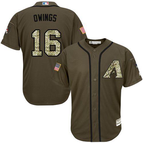Arizona Diamondbacks #16 Chris Owings Green Salute to Service Stitched Jersey Men's