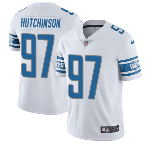 Lions #97 Aidan Hutchinson White Youth Stitched Vapor Untouchable Limited Jersey