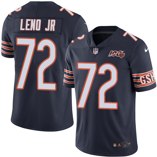 Chicago Bears #72 Charles Leno Jr Navy Blue Team Color Men's 100th Season Stitched Vapor Untouchable Limited Jersey Men's