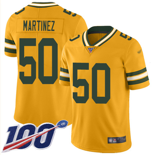 Green Bay Packers #50 Blake Martinez Gold Men's Stitched Limited Inverted Legend 100th Season Jersey Men's