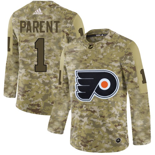 Adidas Philadelphia Flyers #1 Bernie Parent Camo Authentic Stitched Jersey Men's