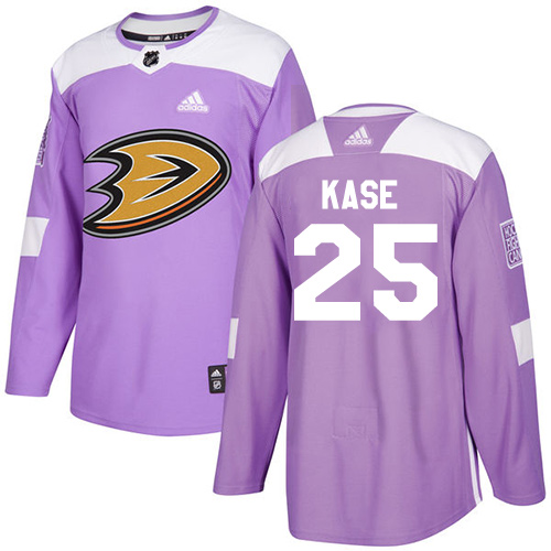 Adidas Anaheim Ducks #25 Ondrej Kase Purple Authentic Fights Cancer Youth Stitched Jersey Youth