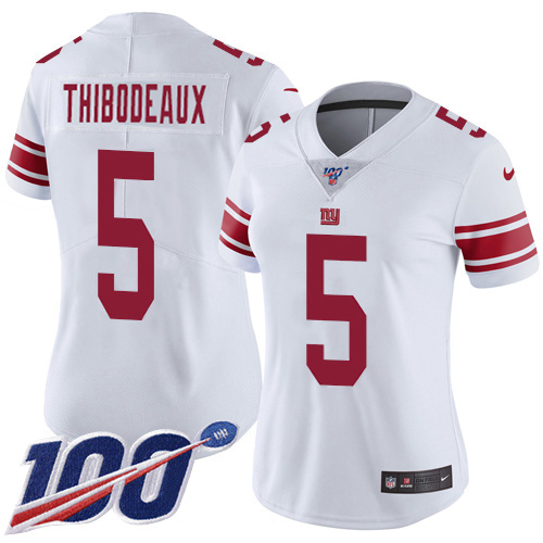 Giants #5 Kayvon Thibodeaux White Women's Stitched 100th Season Vapor Untouchable Limited Jersey