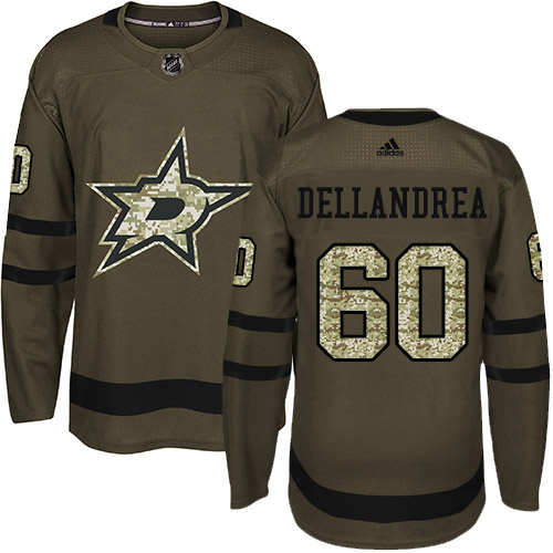 Adidas Dallas Stars #60 Ty Dellandrea Green Salute to Service Youth Stitched Jersey Youth