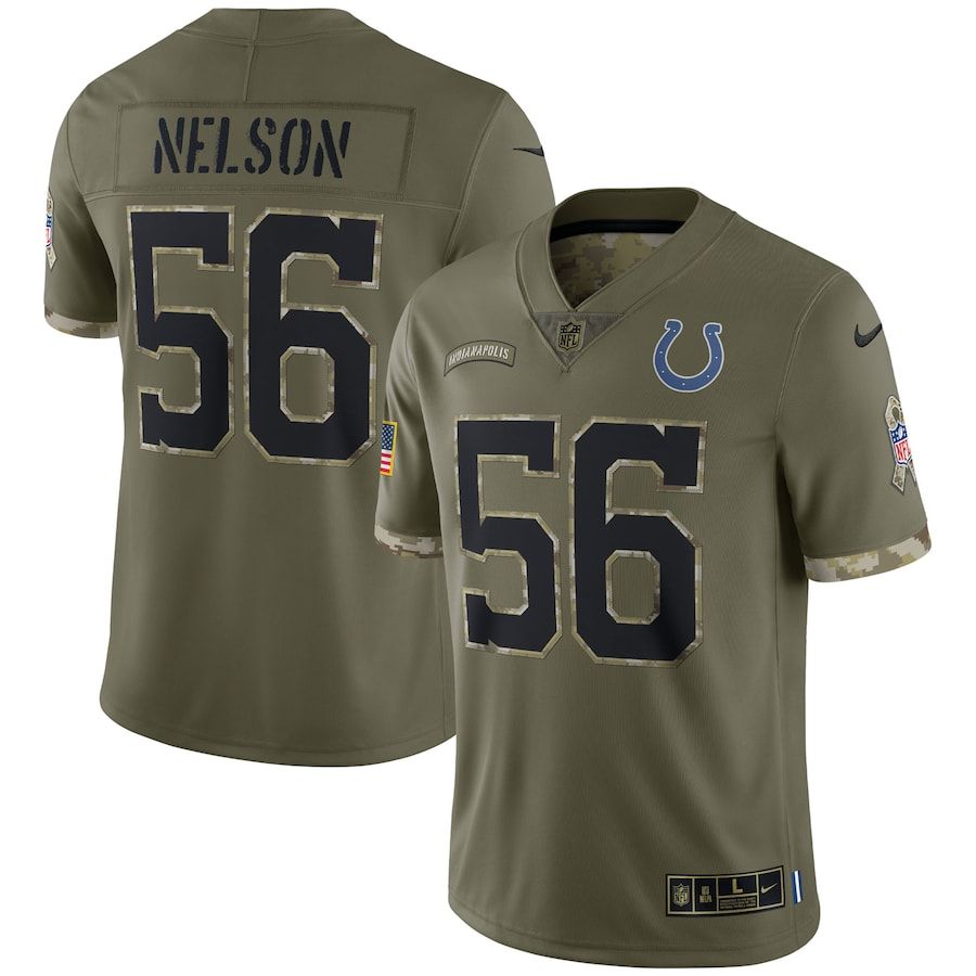 Indianapolis Colts #56 Quenton Nelson Men's 2022 Salute To Service Limited Jersey - Olive