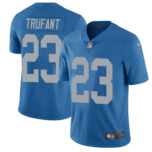 Detroit Lions #23 Desmond Trufant Blue Throwback Youth Stitched Vapor Untouchable Limited Jersey Youth