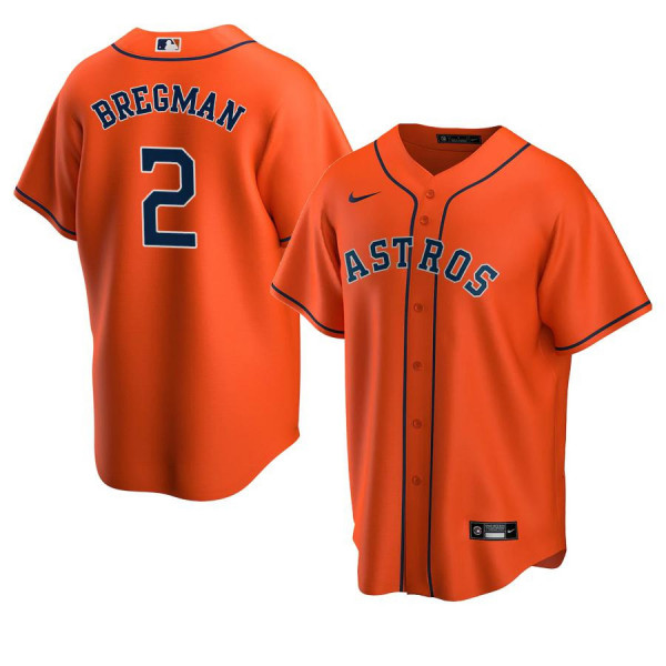 Men's Youth Women's Houston Astros 2 Replica 2020 Orange Alternate Alex Bregman Jersey