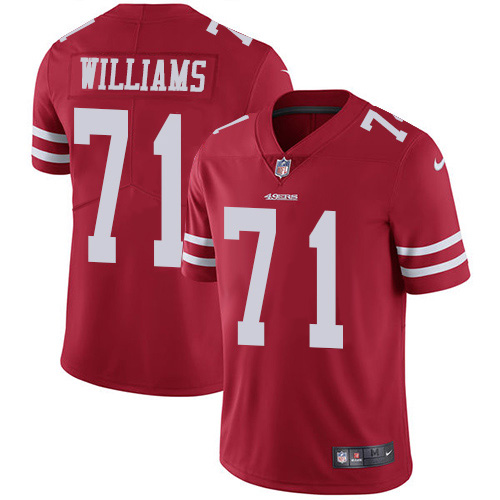 San Francisco San Francisco 49ers #71 Trent Williams Red Team Color Youth Stitched Vapor Untouchable Limited Jersey Youth