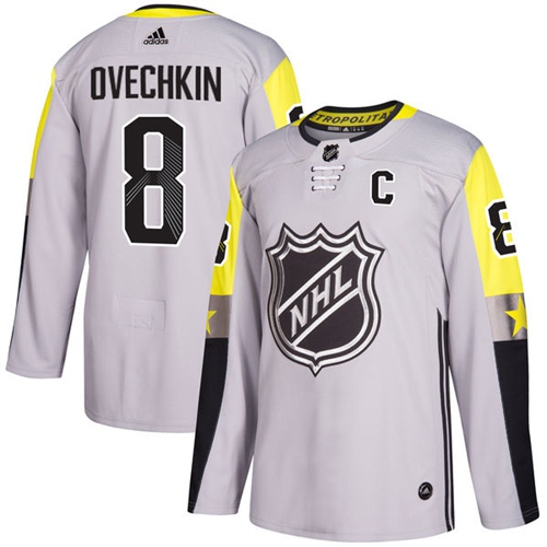 Adidas Washington Capitals #8 Alex Ovechkin Gray 2018 All-Star Metro Division Authentic Stitched Jersey Men's