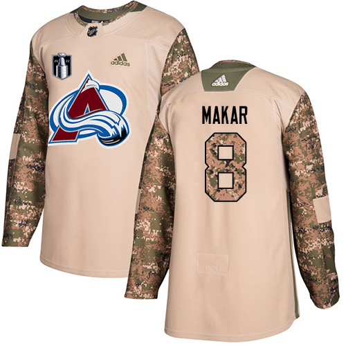 Adidas Colorado Avalanche #8 Cale Makar Camo Authentic 2022 Stanley Cup Final Patch Veterans Day Stitched Jersey Men's