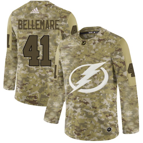 Adidas Tampa Bay Lightning #41 Pierre-Edouard Bellemare Camo Authentic Stitched Jersey Men's