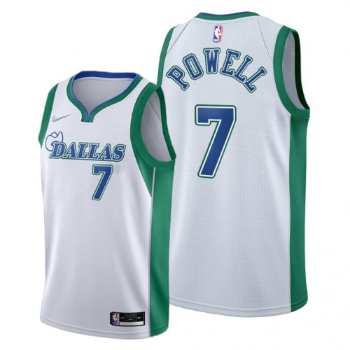 Dallas Dallas Mavericks #7 Dwight Powell Mens 2021-22 City Edition White Jersey Mens