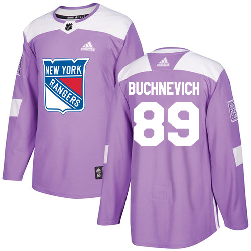 Adidas New York Rangers #89 Pavel Buchnevich Purple Authentic Fights Cancer Stitched Jersey Men's