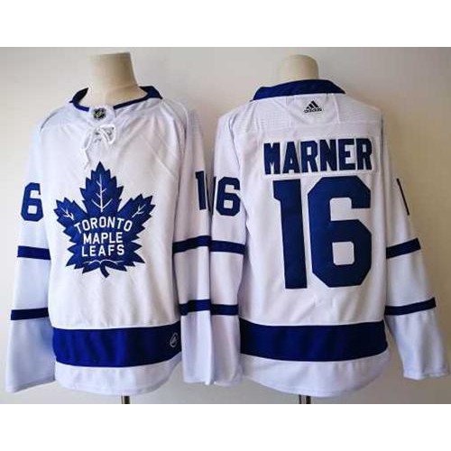 Adidas Maple Toronto Maple Leafs #16 Mitchell Marner White Road Authentic Stitched Jersey Men's