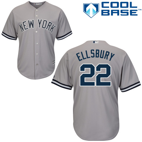 New York Yankees #22 Jacoby Ellsbury Grey Cool Base Stitched Youth Jersey Youth