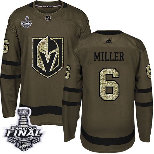 Adidas Golden Vegas Golden Knights #6 Colin Miller Green Salute to Service 2018 Stanley Cup Final Stitched Jersey Men's