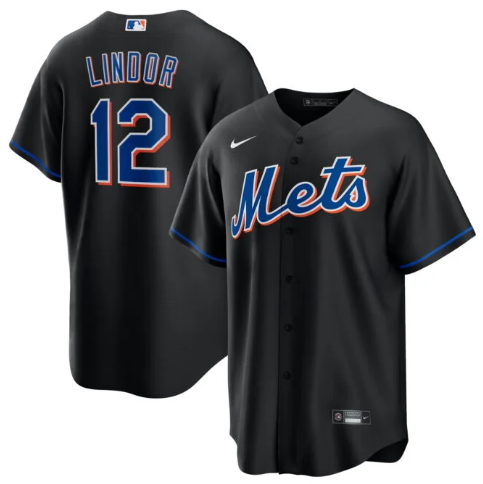 Men's Youth Women's New York Mets #12 Francisco Lindor Black Jersey