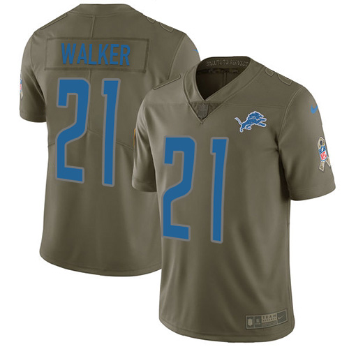 Detroit Lions #21 Tracy Walker Olive Youth Stitched Limited 2017 Salute to Service Jersey Youth