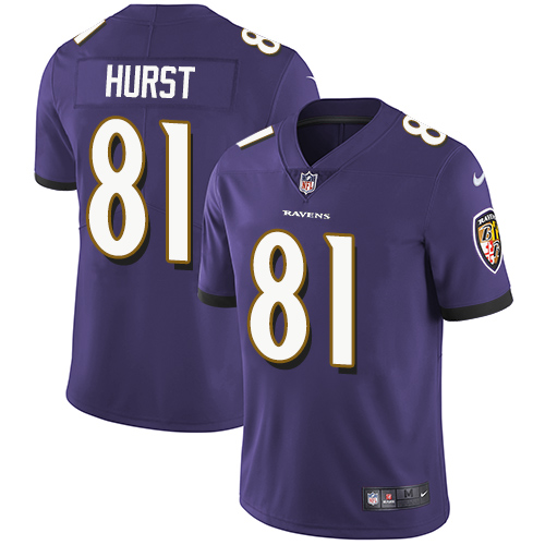 Baltimore Ravens #81 Hayden Hurst Purple Team Color Youth Stitched Vapor Untouchable Limited Jersey Youth