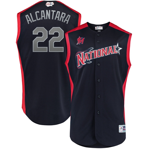 Miami Marlins #22 Sandy Alcantara Navy 2019 All-Star National League Stitched Jersey Men's