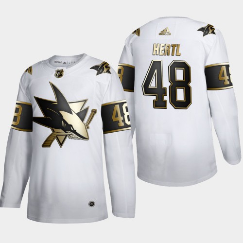 San Jose San Jose Sharks #48 Tomas Hertl Men's Adidas White Golden Edition Limited Stitched Jersey Men's