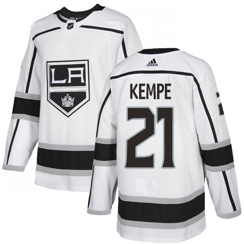 Adidas Los Angeles Kings #21 Mario Kempe White Road Authentic Stitched Youth Jersey Youth