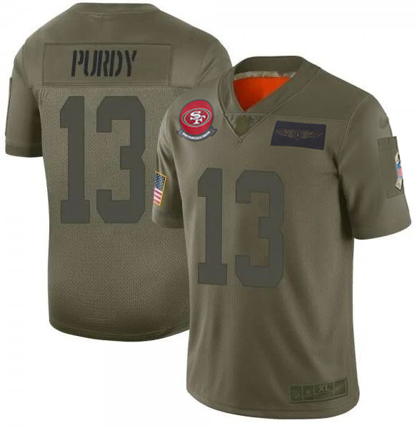 San Francisco 49ers #13 Brock Purdy Camo Youth Stitched Limited 2019 Salute To Service Jersey