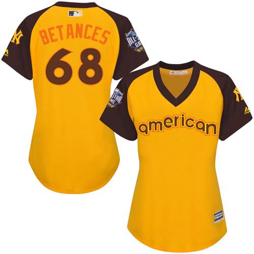 New York Yankees #68 Dellin Betances Gold 2016 All-Star American League Women's Stitched Jersey Womens