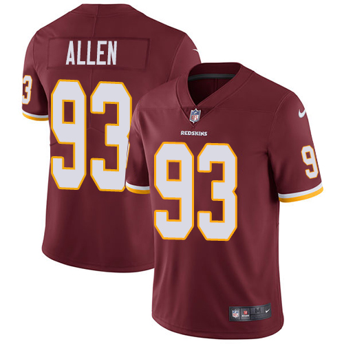 Commanders #93 Jonathan Allen Burgundy Red Team Color Men's Stitched Vapor Untouchable Limited Jersey