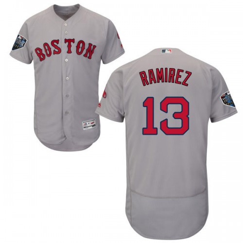 Boston Red Sox #13 Hanley Ramirez Grey Flexbase Authentic Collection 2018 World Series Stitched Jersey Men's