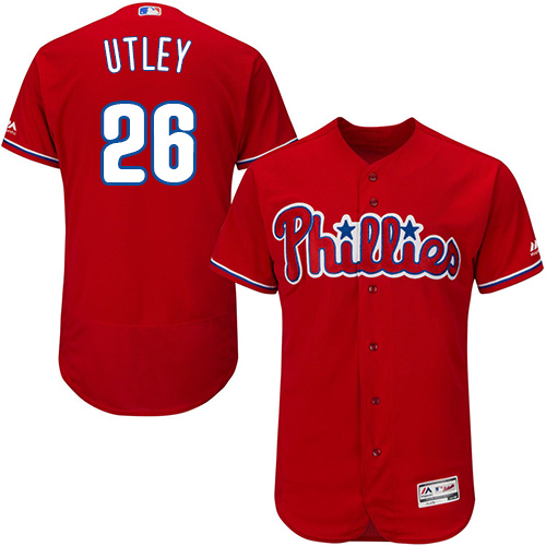 Philadelphia Phillies #26 Chase Utley Red Flexbase Authentic Collection Stitched Jersey Men's