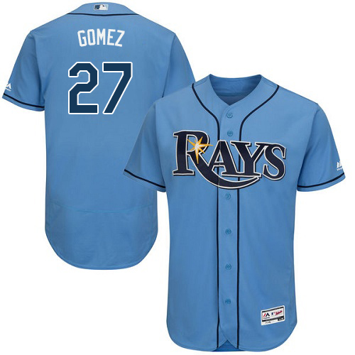 Tampa Bay Rays #27 Carlos Gomez Light Blue Flexbase Authentic Collection Stitched Jersey Men's